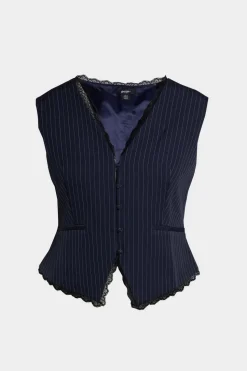 Plus Tailored Lace Hem Vest | Nasty Gal