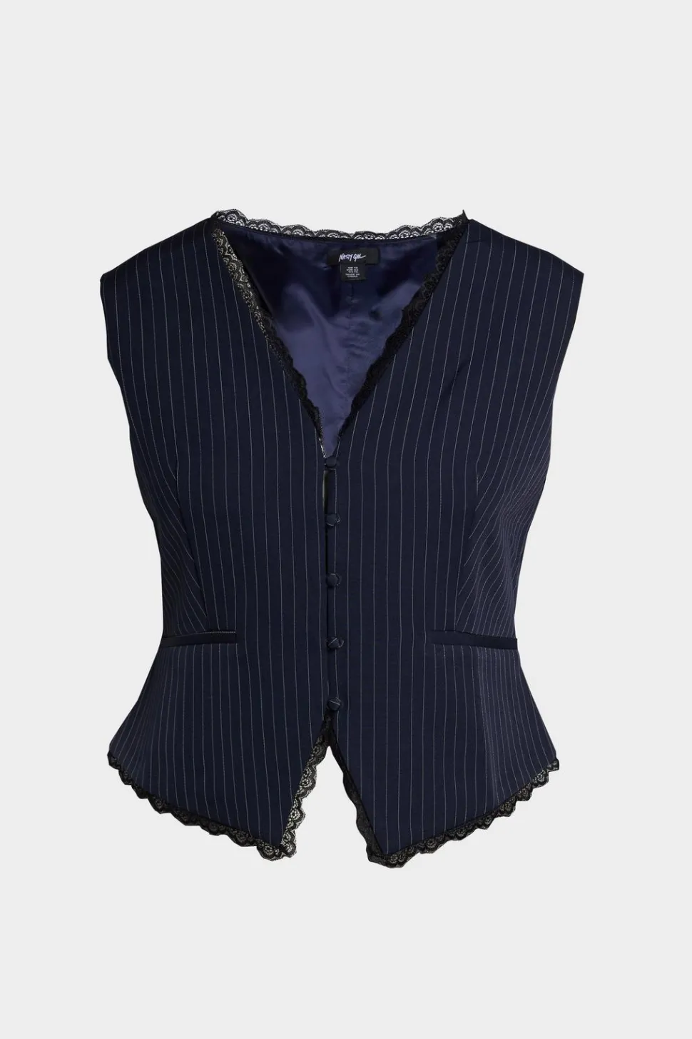 Plus Tailored Lace Hem Vest | Nasty Gal