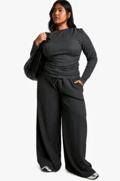 PLUS TEXTURED DRAWSTRING WAIST TROUSER | Nasty Gal