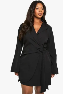 Plus Tie Waist Tailored Blazer Dress | Nasty Gal