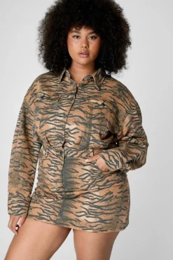 Plus Tiger Print Shirt Dress | Nasty Gal