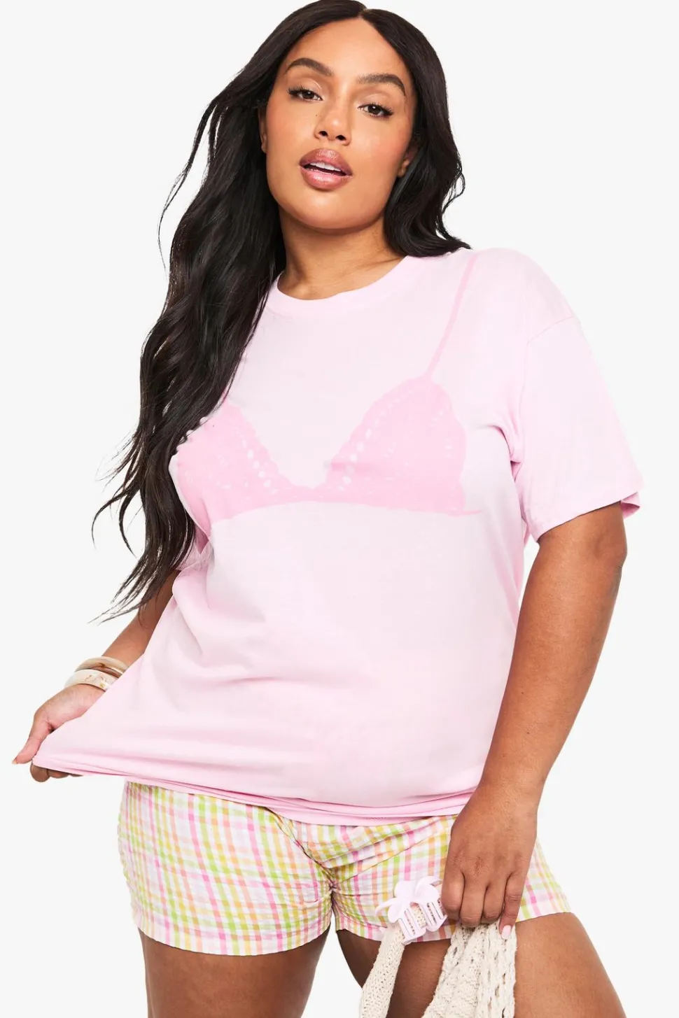 PLUS TRAINGLE BRA DETAIL OVERSIZED T-SHIRT | Nasty Gal