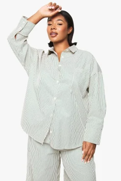 Plus Woven Stripe Oversized Shirt | Nasty Gal