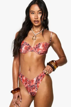 Premium Abstract Print V-Front High Leg Bikini Brief | Nasty Gal