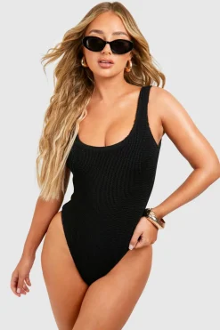 Premium Crinkle Square Neck Swimsuit | Nasty Gal