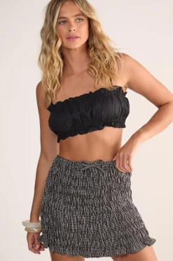 Premium Gingham Shirred Mini Skirt | Nasty Gal