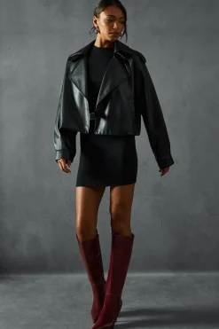 Premium Oversized Leather Look Jacket | Nasty Gal
