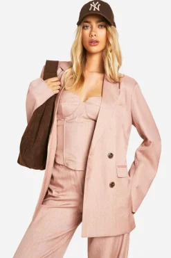 Premium Pinstripe Double Breasted Blazer | Nasty Gal