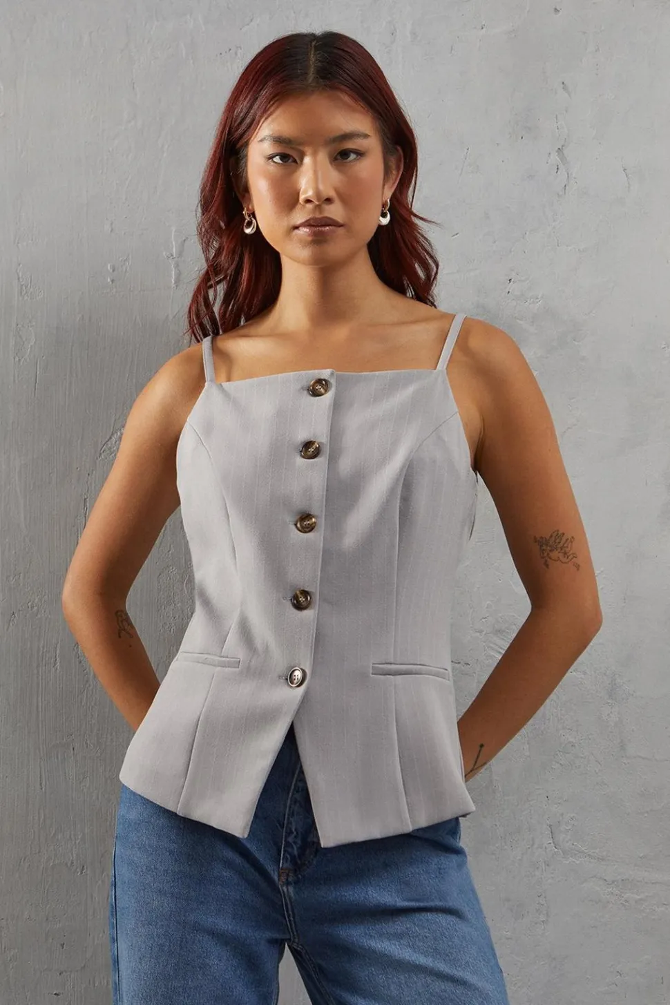 Premium Pinstripe Strappy Waistcoat | Nasty Gal