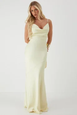 Premium Satin Bow Back Bias Cut Bridesmaid Dress | Nasty Gal