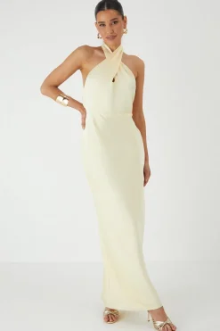 Premium Satin Halterneck Cowl Back Bridesmaid Dress | Nasty Gal