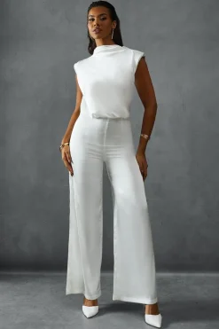 Premium Satin Sleeveless Cowl Back Jumpsuit | Nasty Gal