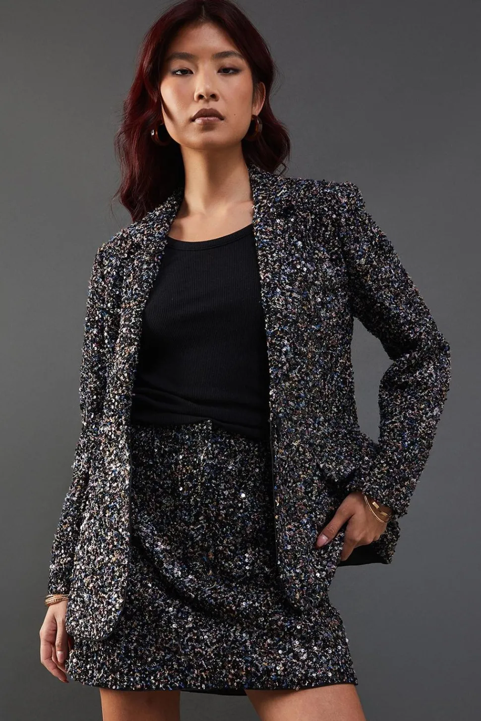 Premium Sequin Boucle Blazer | Nasty Gal