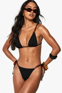 Premium Swim Chain Strap Glitter Bikini Tie Side Bikini Brief | Nasty Gal