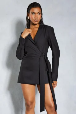 Premium Tailored Wrap Playsuit | Nasty Gal