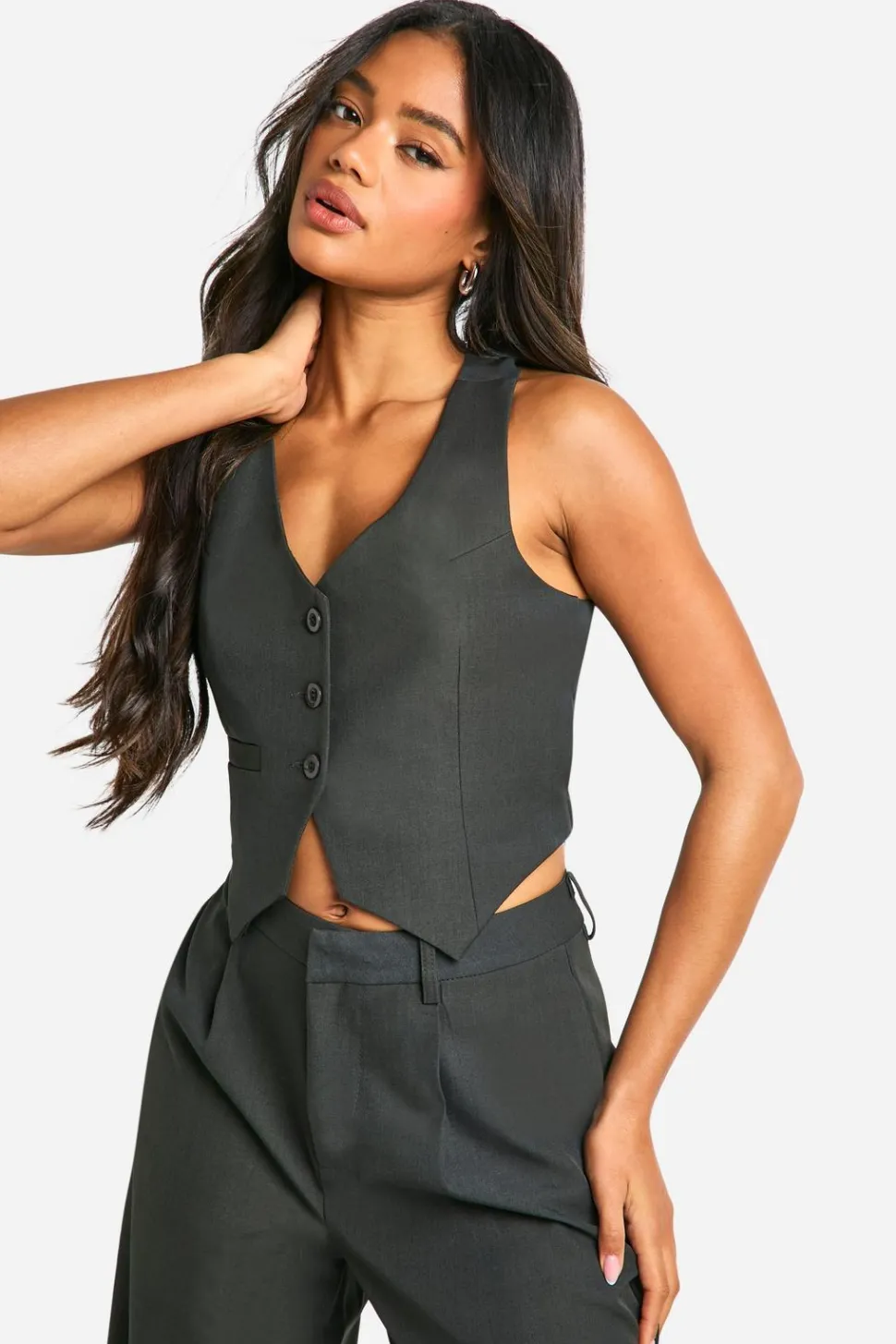 Premium Woven Cross Back Detail Waistcoat | Nasty Gal