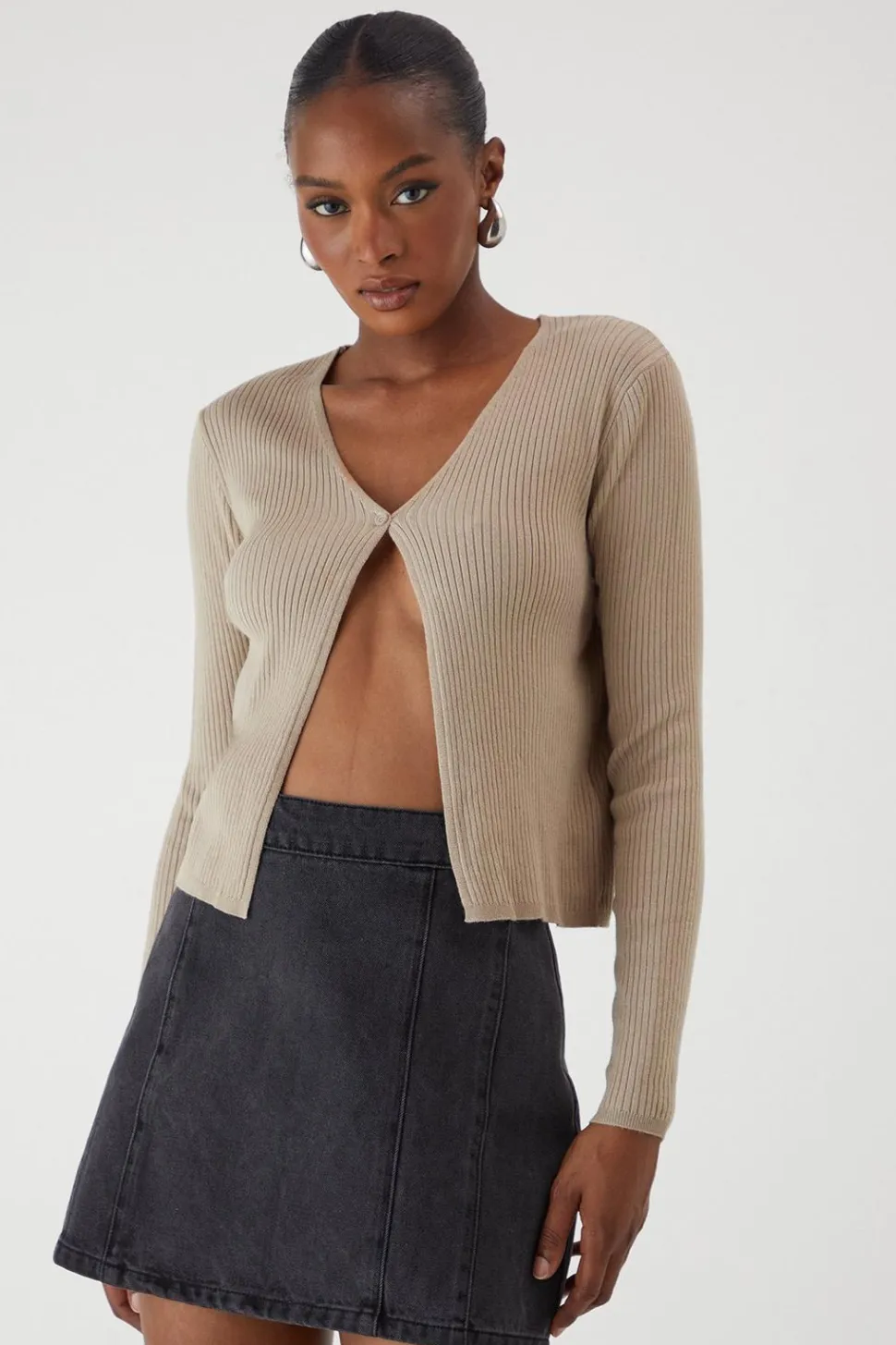 Rib Knit Button Front Top | Nasty Gal