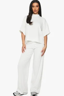 Rib Oversized Short Sleeve Top & Wide Leg Trouser Set | Nasty Gal
