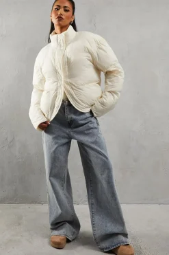 Ribbed Placket Puffer Coat | Nasty Gal