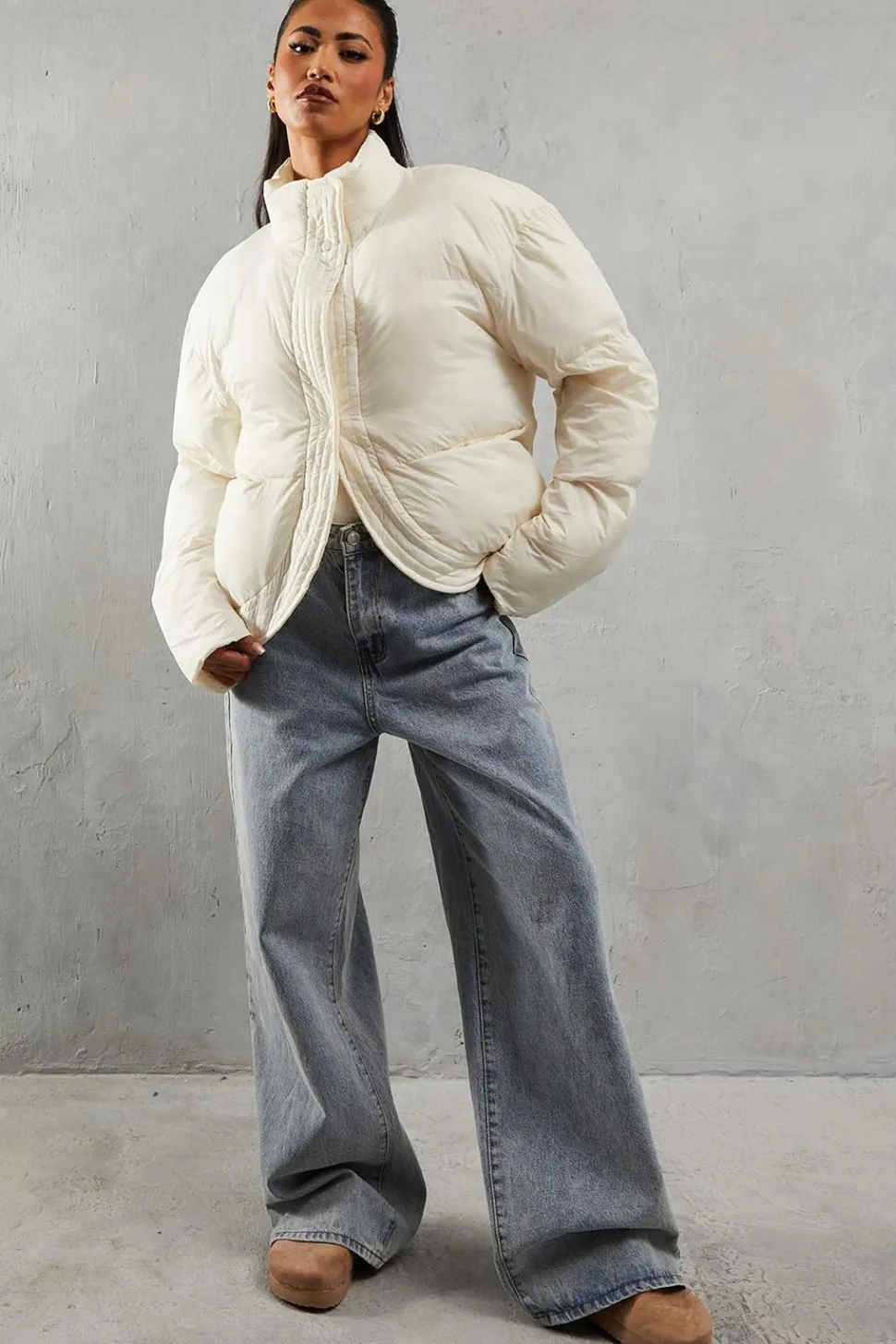 Ribbed Placket Puffer Coat | Nasty Gal