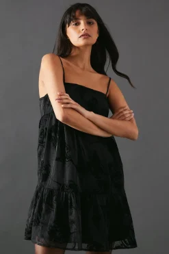 Rose Organza Strappy Cami Mini Smock Dress | Nasty Gal