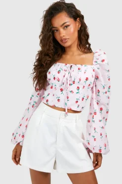 Rose Printed Tie Detail Corset | Nasty Gal