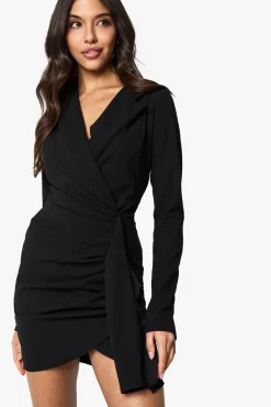 Ruched Drape Long Sleeve Blazer Dress | Nasty Gal