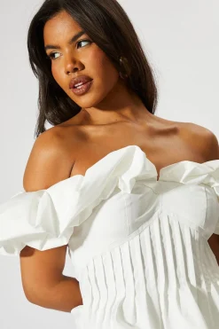 Ruffle Bardot Cinched Waist Top | Nasty Gal