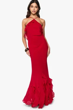 Ruffle Halterneck Maxi Dress | Nasty Gal