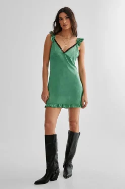 Ruffle Lace Trim Frill Hem Mini Dress | Nasty Gal