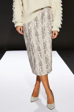 Runway 1.8.1.8 Snake Print Sequin Skirt | Nasty Gal