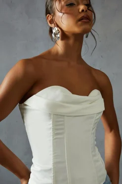 Satin Bandeau Draped Corset Top | Nasty Gal