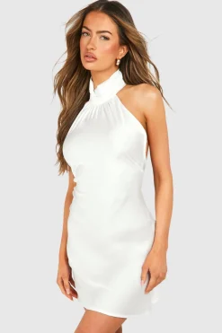 Satin Halterneck Mini Dress | Nasty Gal