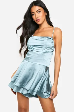 Satin Strappy Playsuit | Nasty Gal