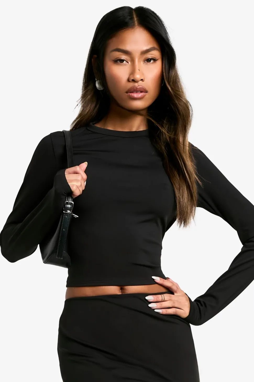Sculpting Slinky Crew Neck Long Sleeve Top | Nasty Gal