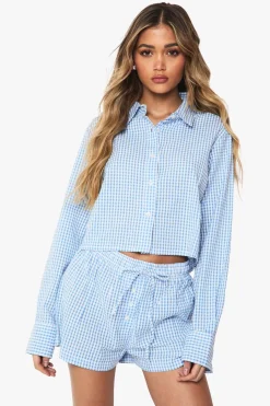 Seersucker Pinstripe Crop Shirt and Shorts Co-ord | Nasty Gal