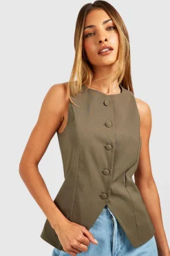 Self Fabric Button Front Waistcoat | Nasty Gal
