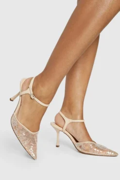 Sequin 2 Part Court Shoes | Nasty Gal