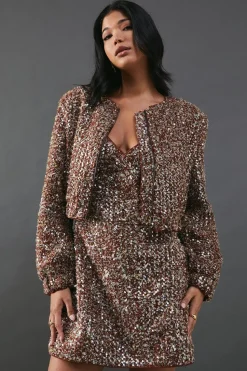 Sequin Boucle Cardigan Bomber Jacket | Nasty Gal