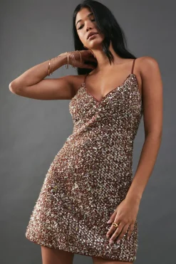Sequin Boucle Strappy Mini Dress | Nasty Gal