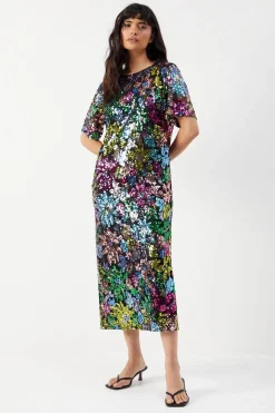 Sequin Embellished Boxy Midi Dress | Nasty Gal