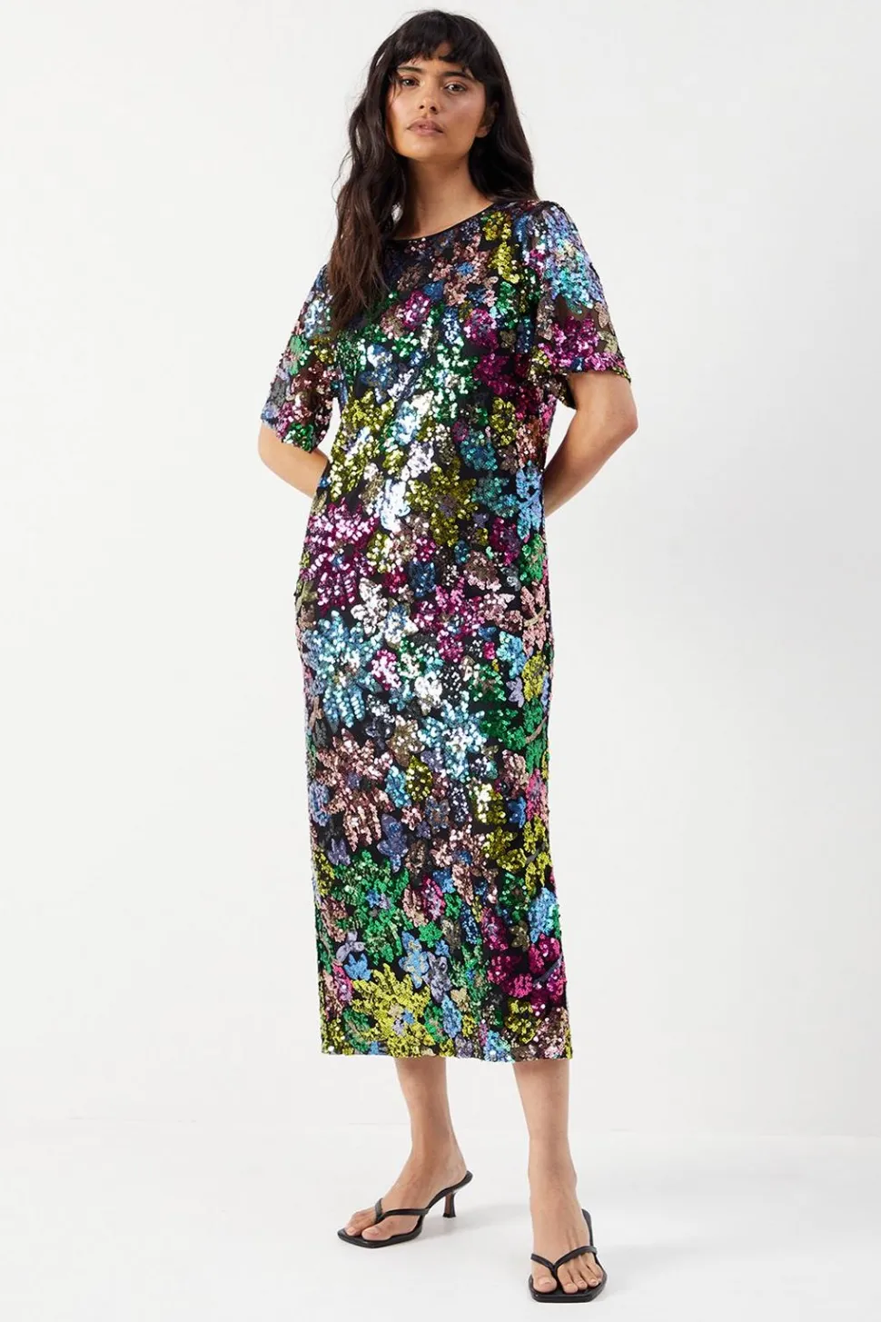 Sequin Embellished Boxy Midi Dress | Nasty Gal