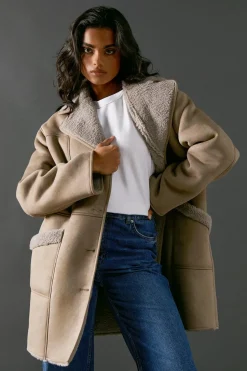 Shearling Bonded Coat | Nasty Gal