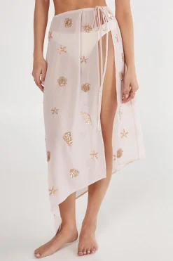 Shell and Starfish Tie Side Maxi Beach Skirt | Nasty Gal