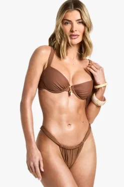 Shell Trim Ruched Tanga Bikini Bottoms | Nasty Gal