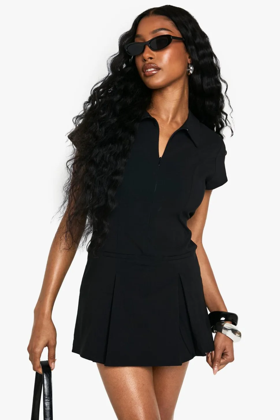 Shirt Collar Skort Playsuit | Nasty Gal