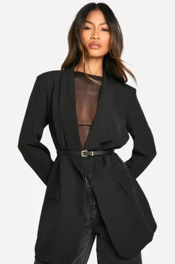 Shoulder Pad Plunge Oversized Blazer | Nasty Gal