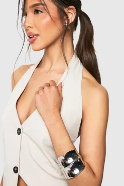 Silver Oversized Bangle | Nasty Gal