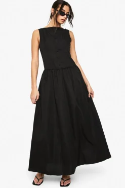 Slash Neck Button Detail Maxi Dress | Nasty Gal