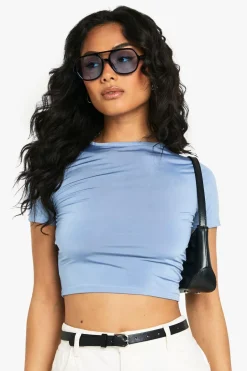 Slinky Basic Short Sleeve Crop Top | Nasty Gal
